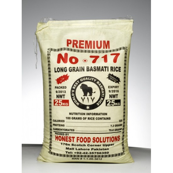 Basmati Rice (Pakistan) A grade Thin-Long 25 kg Bag